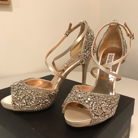 badgley mischka hyper crystal embellished sandal